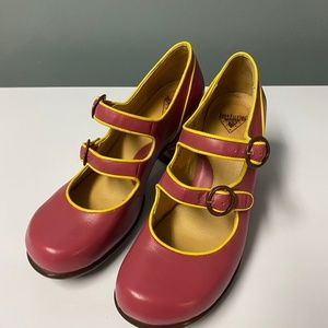 John Fluevog Double Buckle Mary Jane Heels
